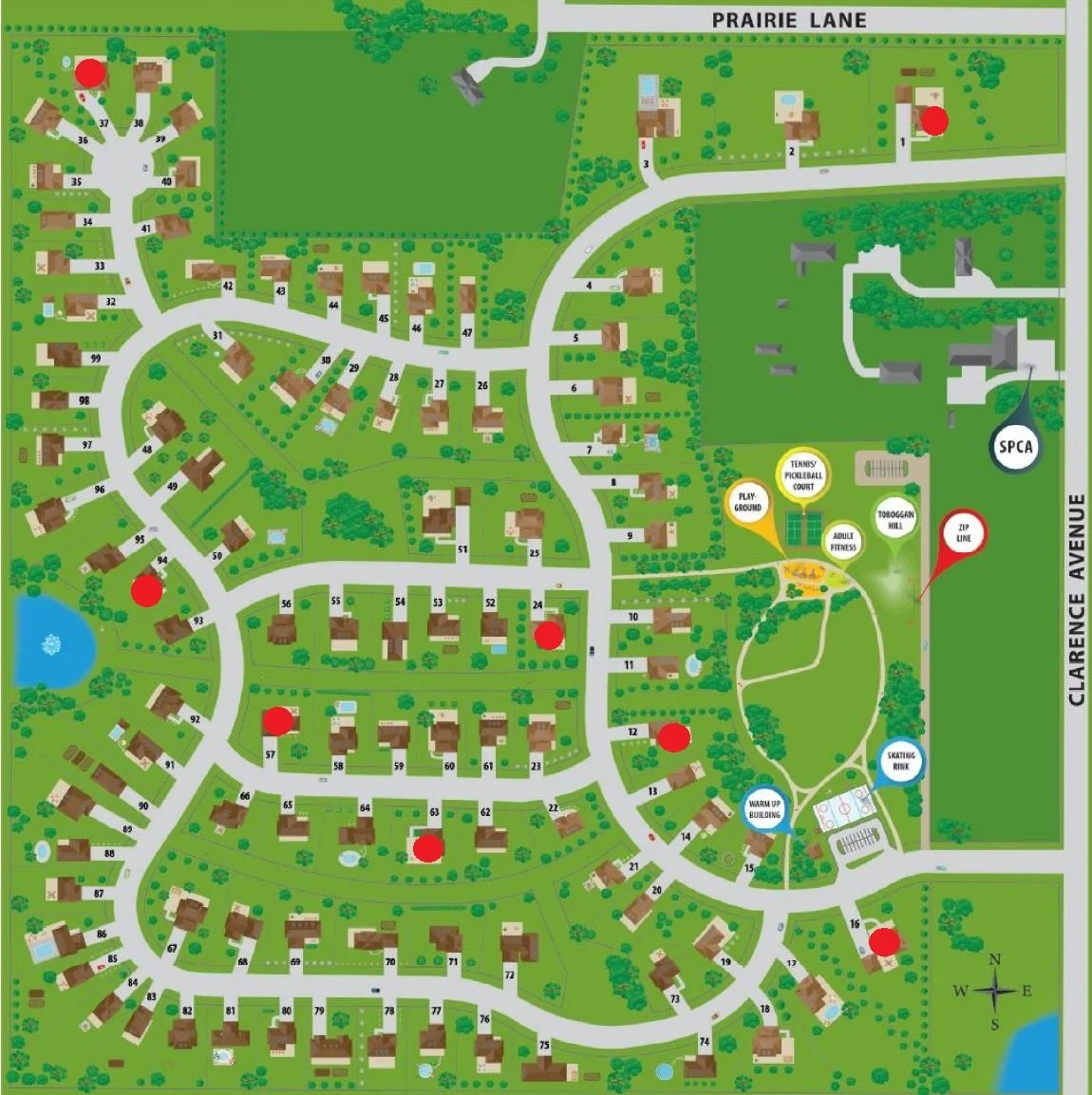 Edgemont Park Estates — available lots map