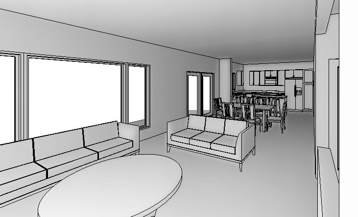 Beech home design — View Toward Kitchen