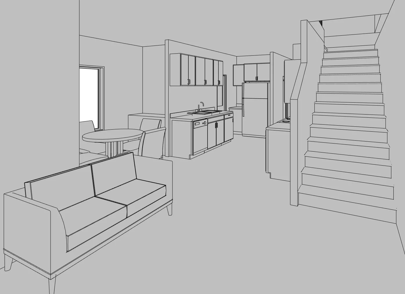 Aspen home design — View from Living Rm