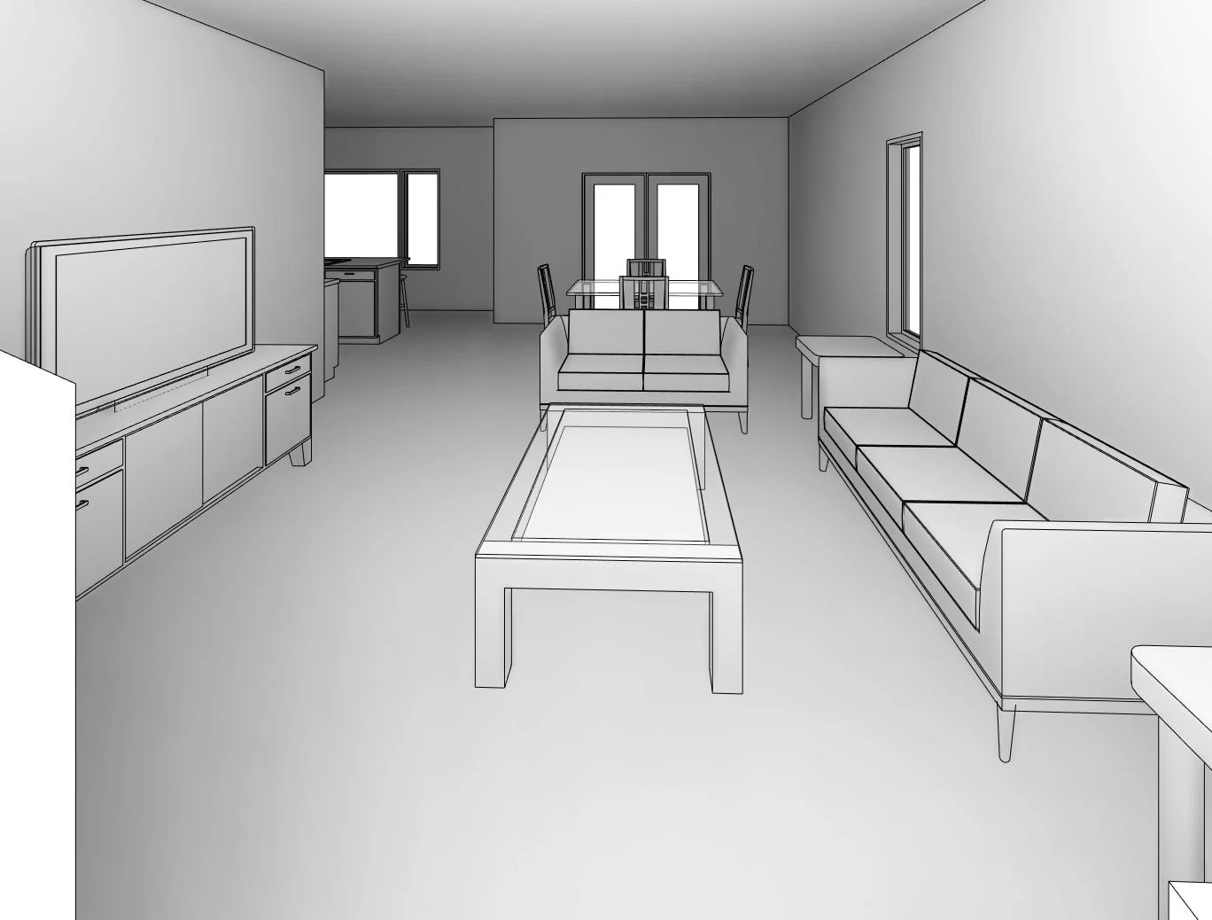 Moor home design — View of Dining Rm