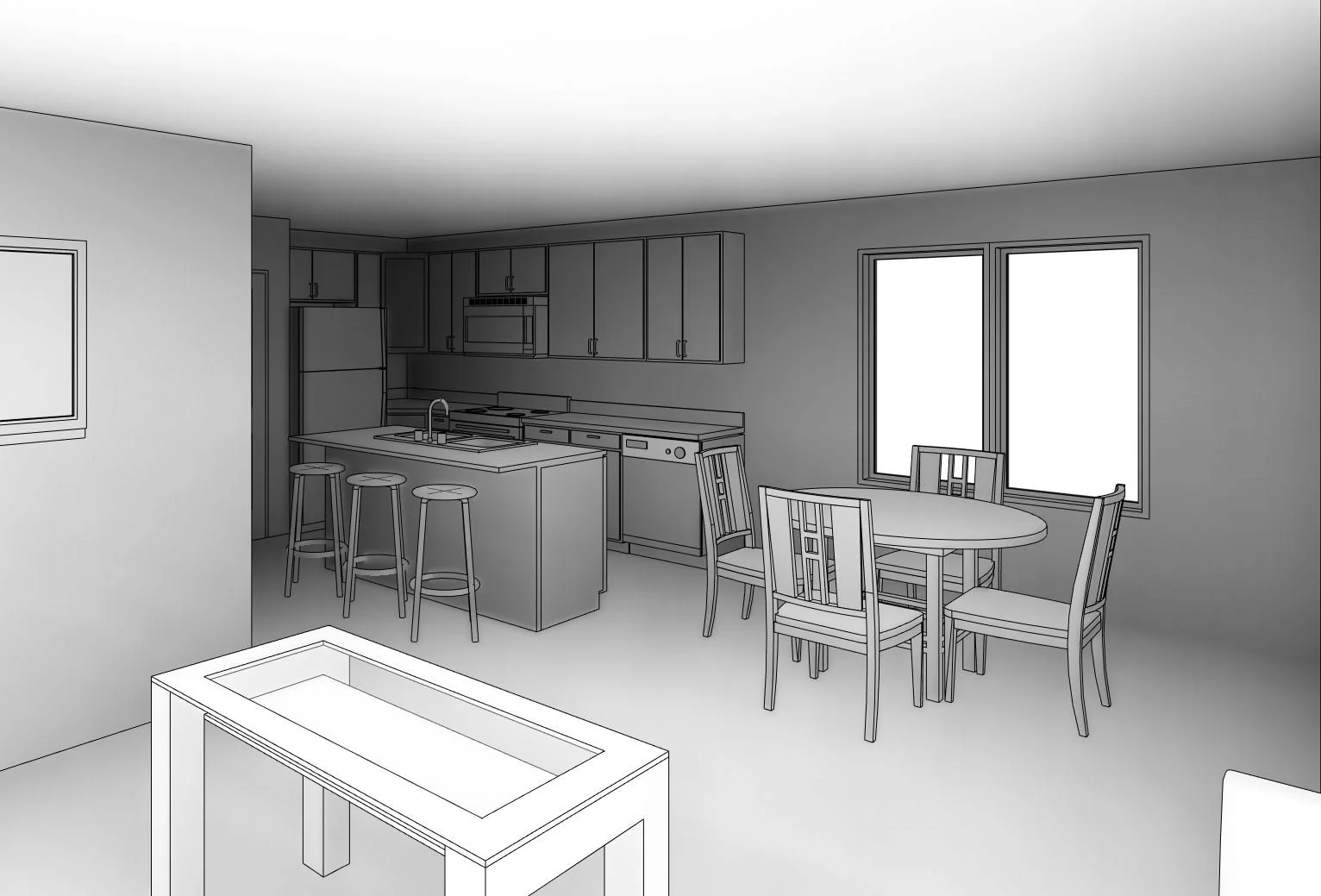Meadowview home design — View from Living Rm