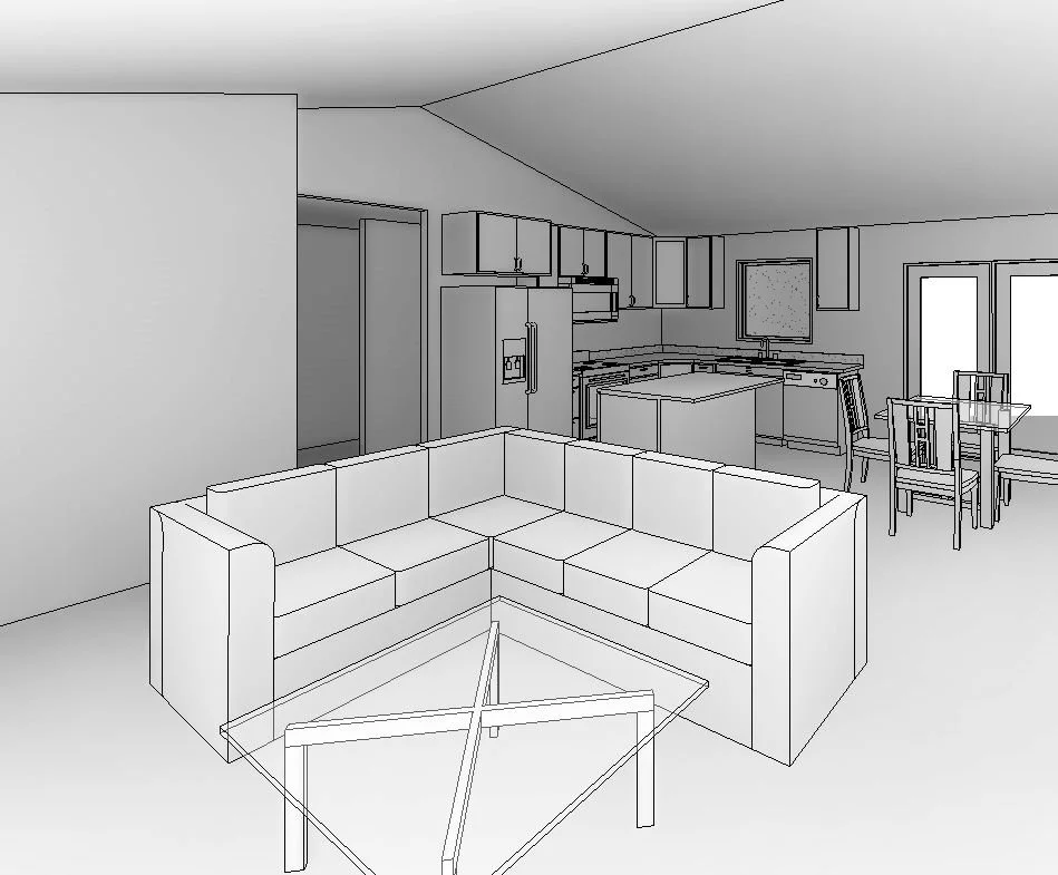 Brookside home design — View Towards Kitchen
