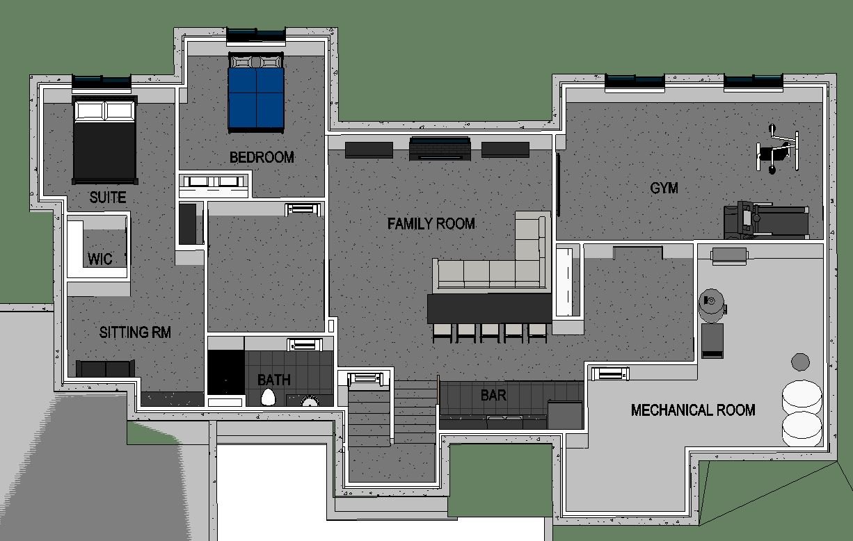 Alcove floor plan — Basement