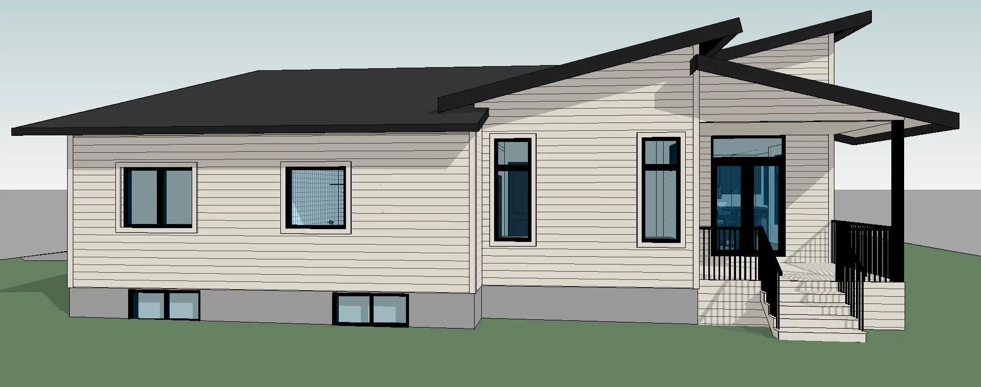 Refuge home design — Rear View