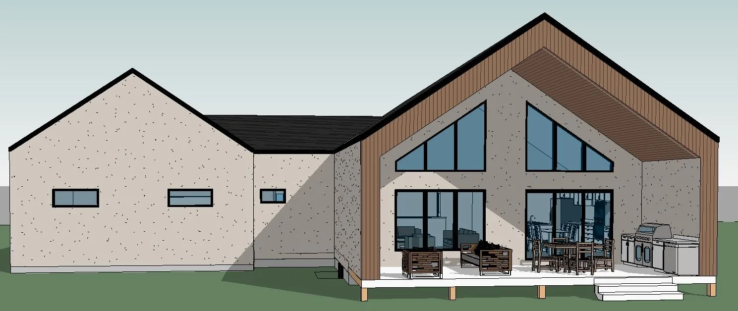Lakeview home design — Rear View