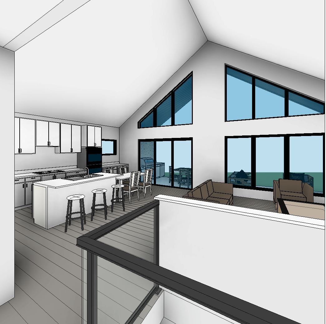 Lakeview home design — View Towards Kitchen