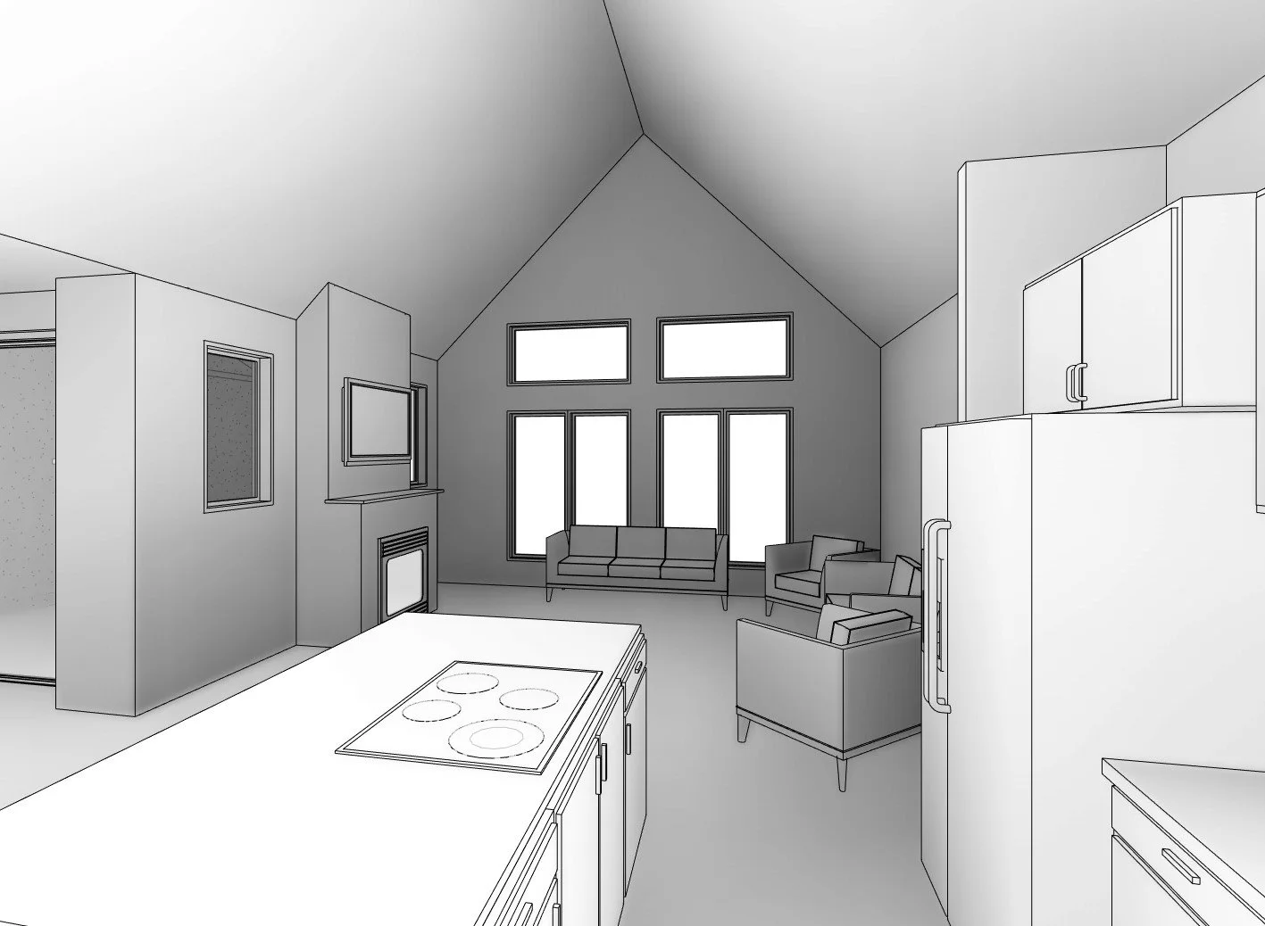 Sunnyside home design — View to Great Rm