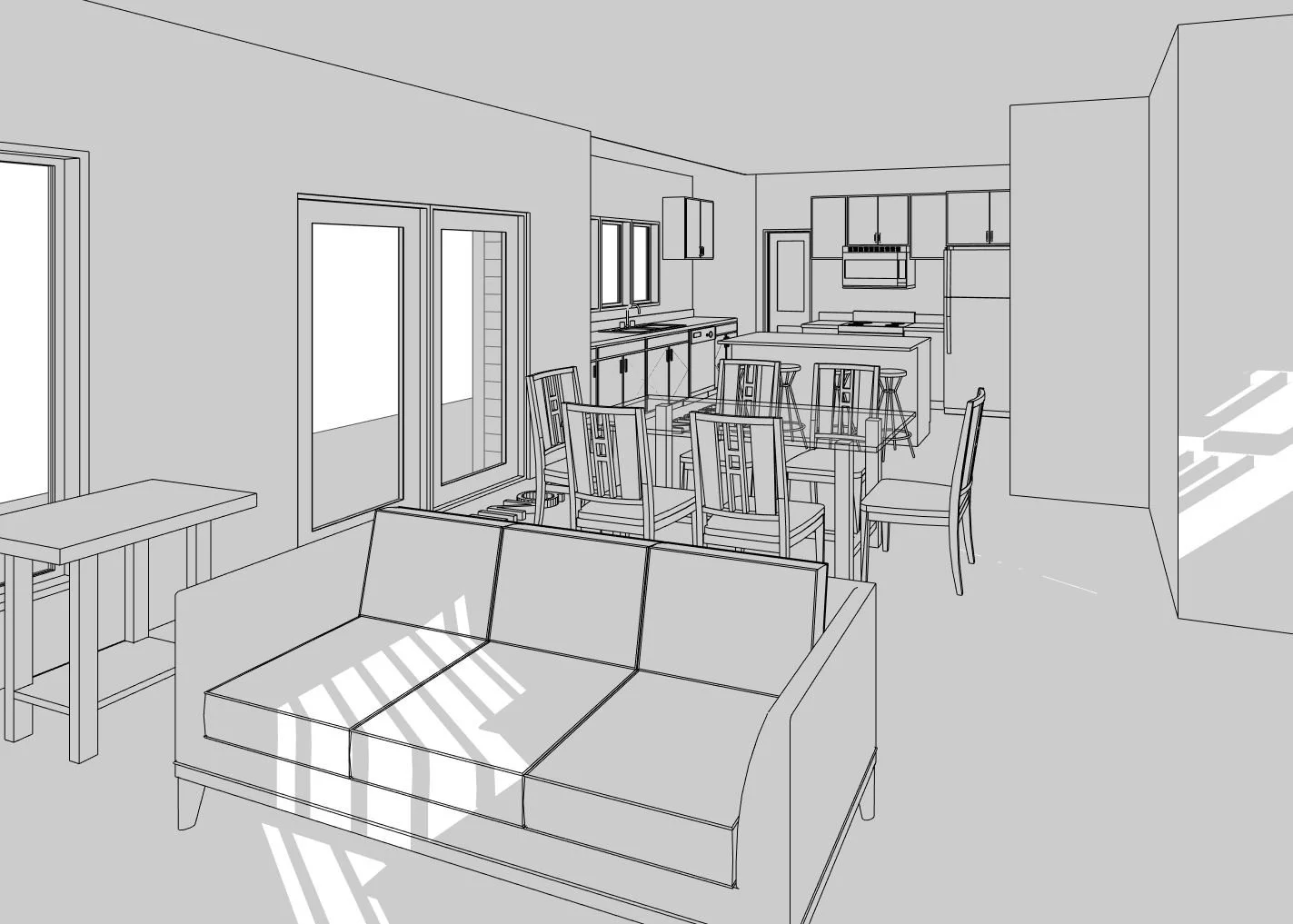 Fairfield home design — View toward Kitchen