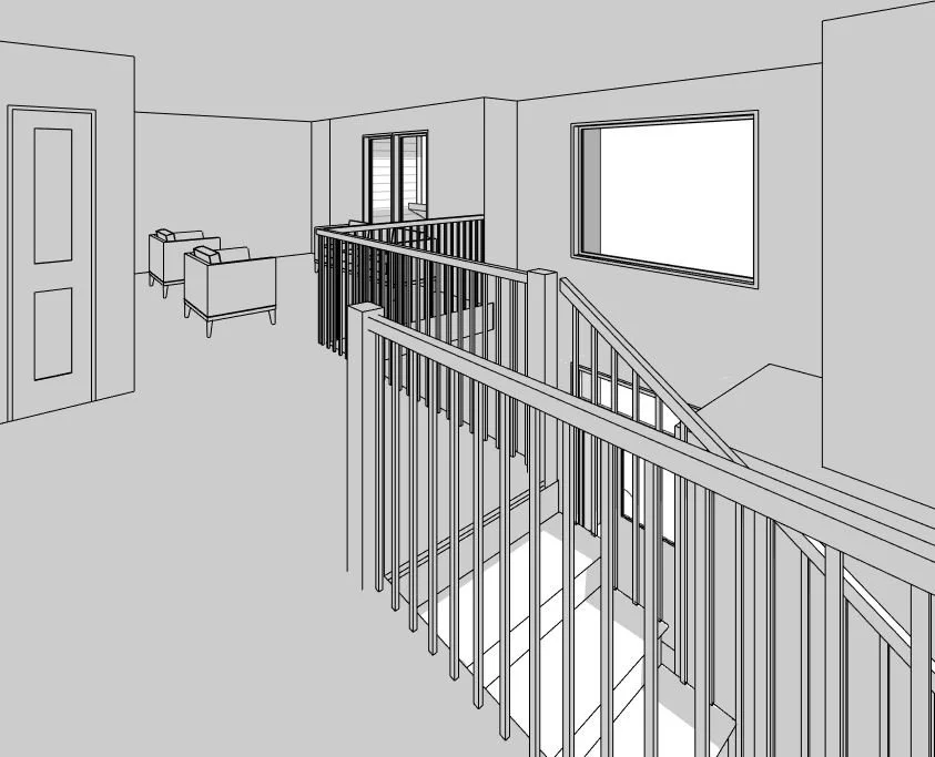 Fairfield home design — View towards Bonus Rm