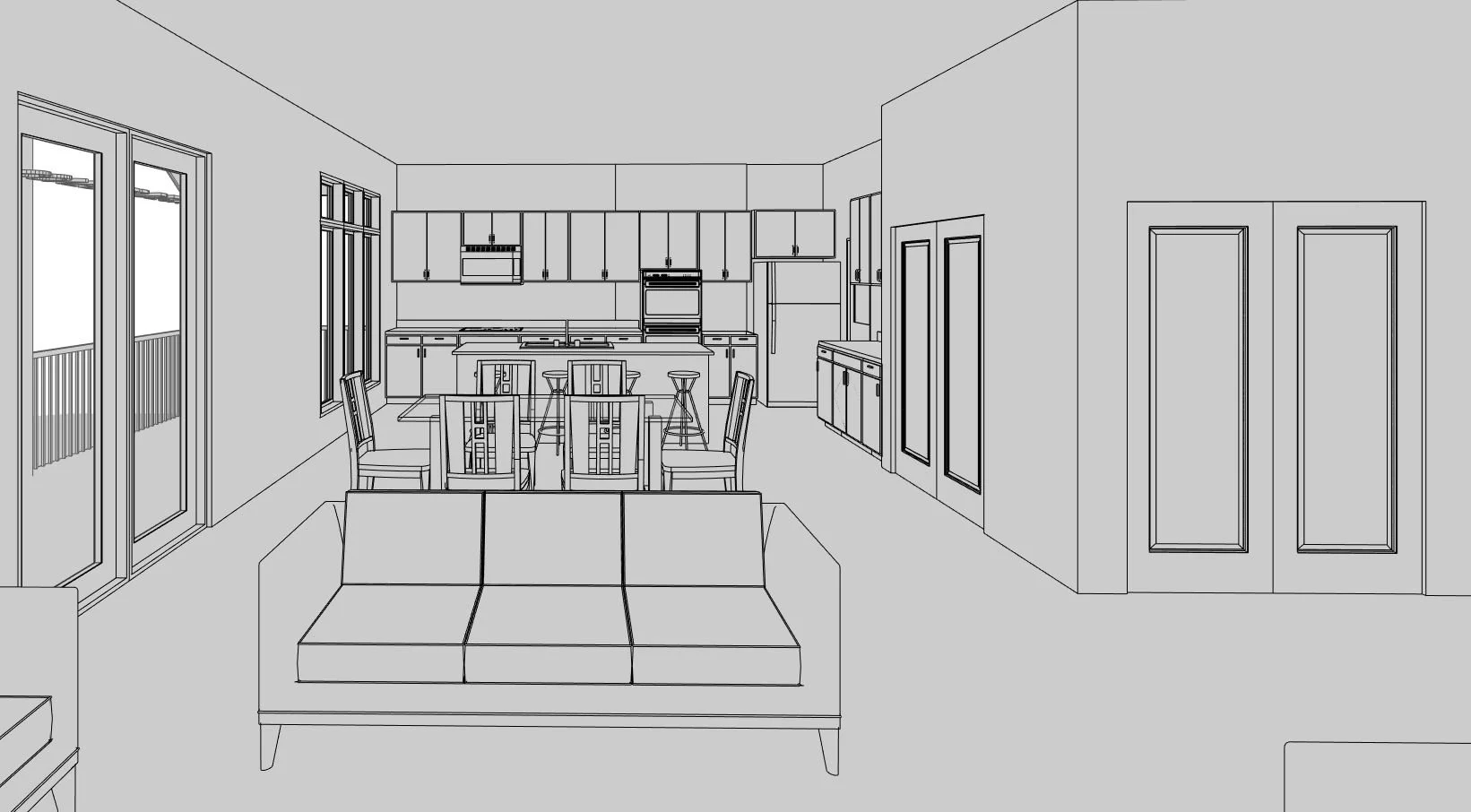 Inglewood home design — View Towards Kitchen